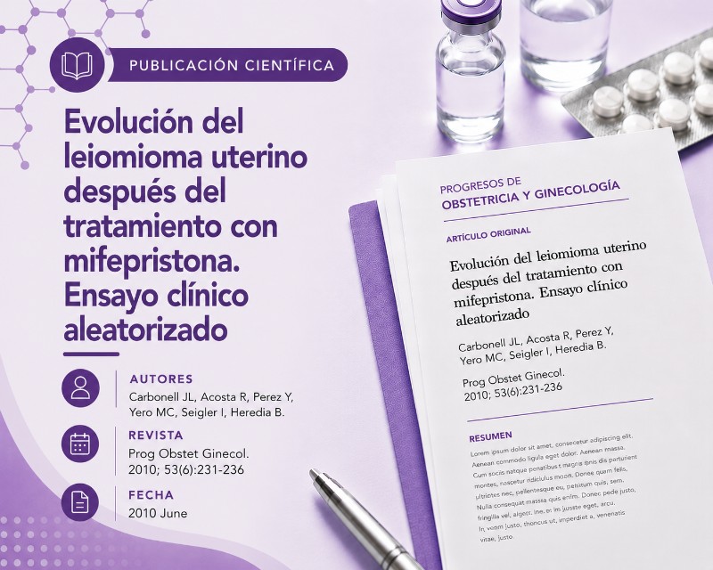 Evolucion leiomioma uterino despues tratamiento mifepristona