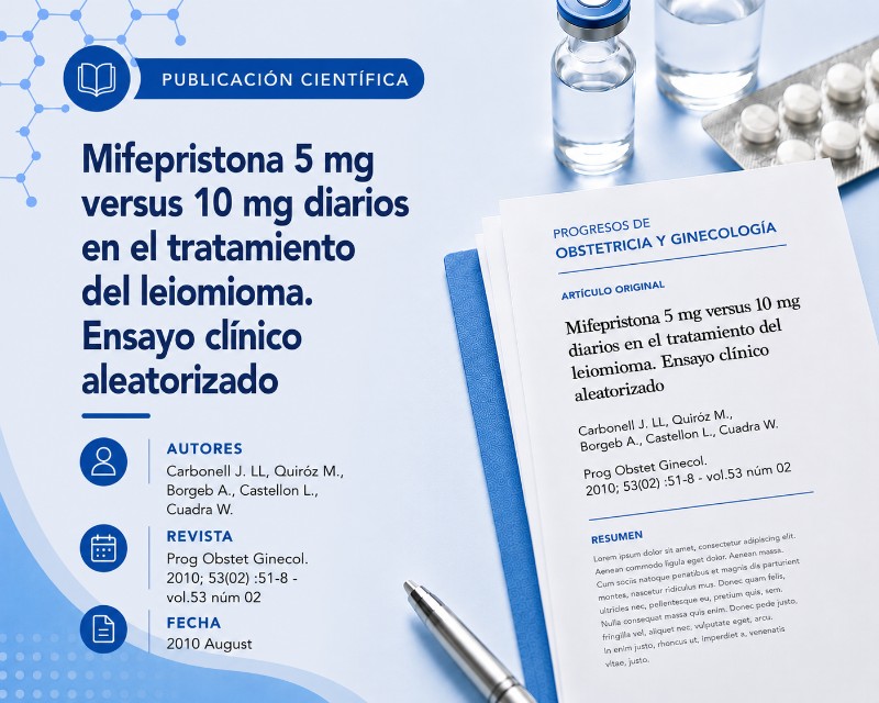 Mifepristona 5mg versus 10mg diarios tratamiento leiomioma