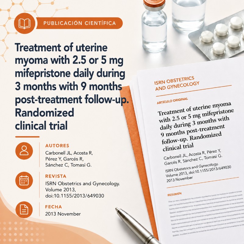 Treatment of uterine myoma with 2.5 or 5mg mifepristone - Pharmamis