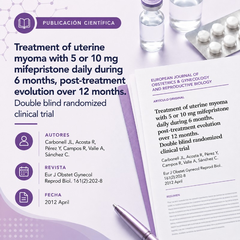Treatment of uterine myoma with 5 or 10mg mifepristone - Pharmamis